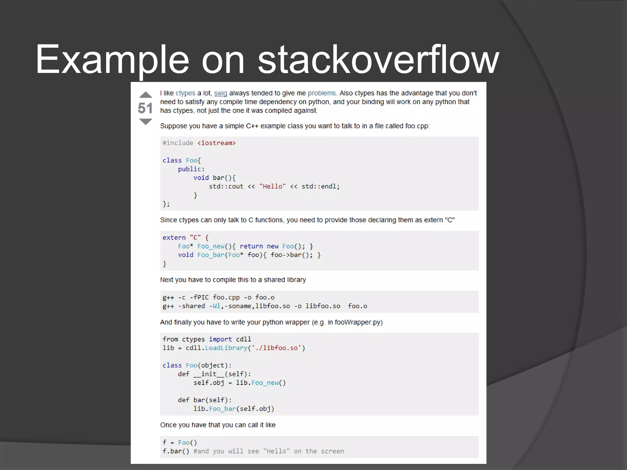 Example on stackoverflow
 