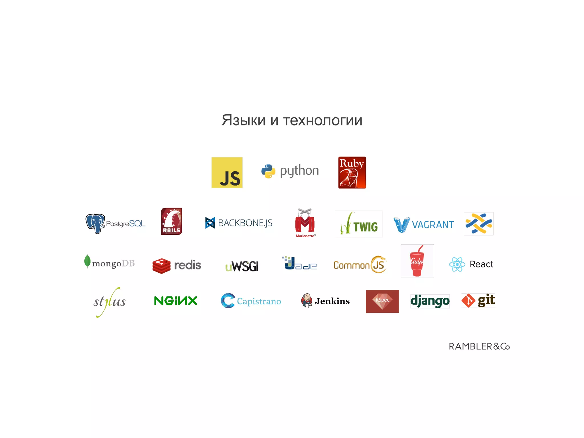 Языки и технологии
 