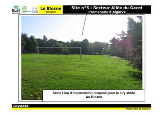Le Blosne     Site n°5 : Secteur Allée du Gacet
              Citystade          Promenade d’Algarve




Citystade
                                                       Photo Ville de Rennes
 
