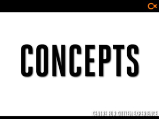 CENTRE FOR CITIZEN EXPERIENCE
CONCEPTS
 