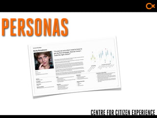 CENTRE FOR CITIZEN EXPERIENCE
PERSONAS
 
