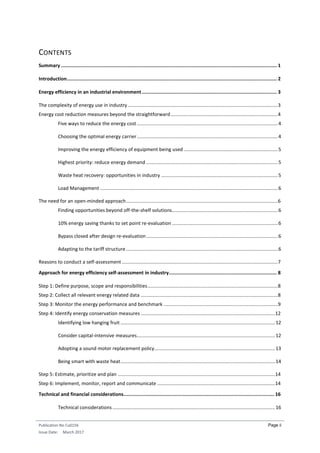 Energy efficiency self assessment in industry | PDF