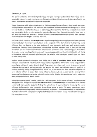 Energy efficiency self assessment in industry | PDF