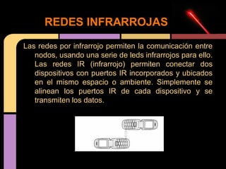 REDES INFRARROJAS
Las redes por infrarrojo permiten la comunicación entre
nodos, usando una serie de leds infrarrojos para...