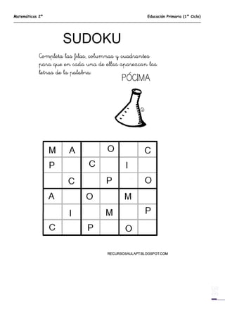Matemáticas 2º Educación Primaria (1º Ciclo)
 