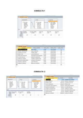 CONSULTA 1
CONSULTA 2
 