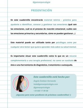CUADERNILLO PARA GESTIONAR LAS EMOCIONES | PDF