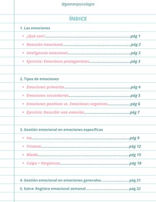 CUADERNILLO PARA GESTIONAR LAS EMOCIONES | PDF