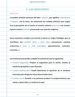 CUADERNILLO PARA GESTIONAR LAS EMOCIONES | PDF