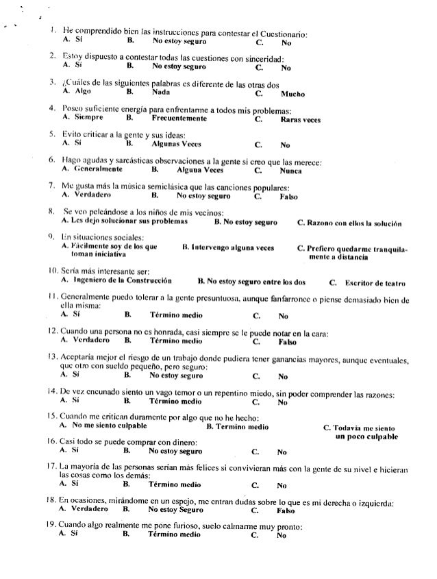 Cuadernillo 16 pf forma a
