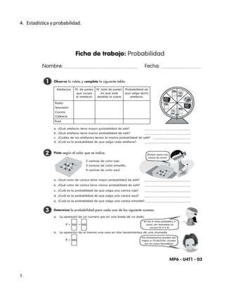 4. Estadística y probabilidad.
5.
 