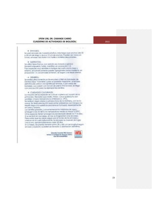 [IPEM 190, DR. CARANDE CARRO
CUADERNO DE ACTIVIDADES DE BIOLOGÌA] 2015
23
 