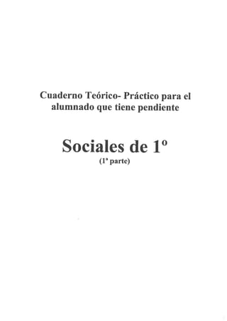 Cuadernillo Recuperación de Ciencias Sociales de 1º ESO (1ª parte)