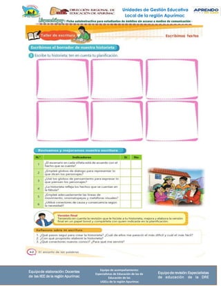 Unidades de Gestión Educativa
Local de la región Apurímac
Equipo de acompañamiento:
Especialistas de Educación de las de
Educación de las
UGELs de la región Apurímac
Equipode elaboración: Docentes
de las IIEE de la región Apurímac
Equipode revisión:Especialistas
de educación de la DRE
 