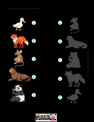 Une cada dibujo con su sombra.
www.materialparamaestros.com
 