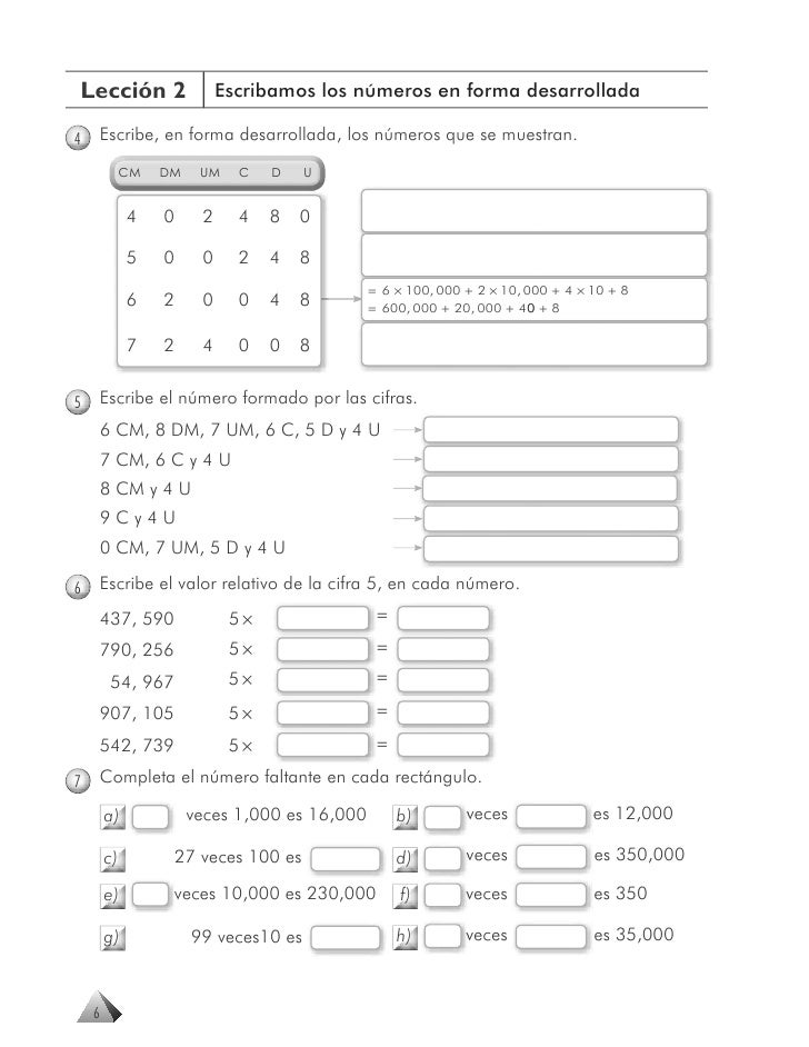 Cuadernillo de ejercicios matematicas 4° Cuadernillo de ejercicios matematicas 4°