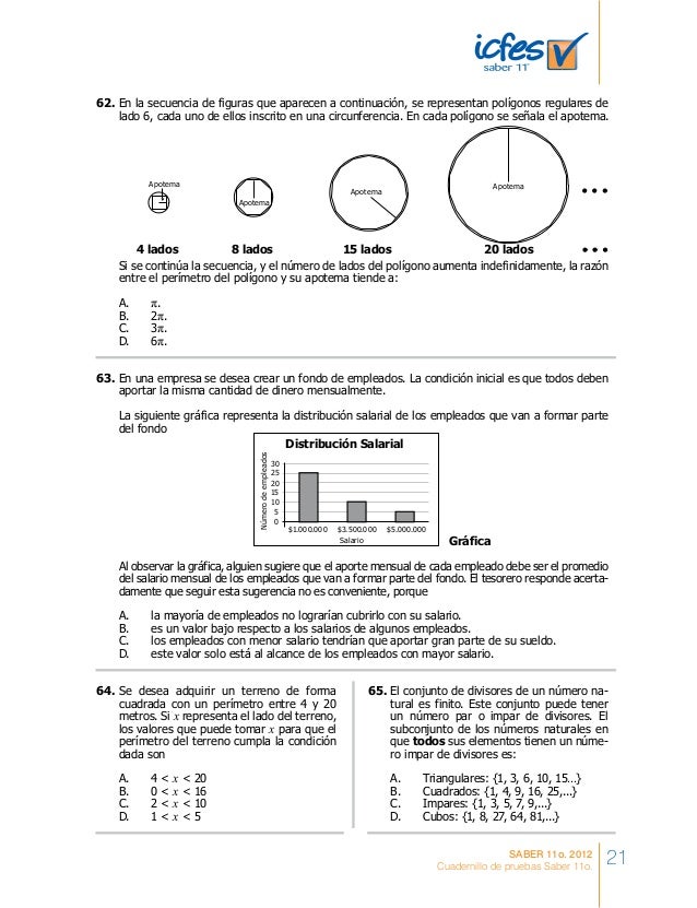 Cuadernillo De Entrenamiento Icfes Saber 11 Preguntas Y Respuestas