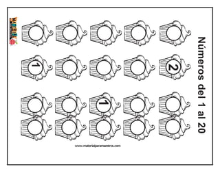 2
1
1
1
8
www.materialparamaestros.com
Números
del
1
al
20
 