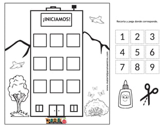 1 2 3
4 5 6
Recorta y pega donde corresponde.
9
8
7
¡INICIAMOS!
www.materialparamaestros.com
 