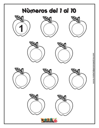 www.materialparamaestros.com
Números del 1 al 10
1
 