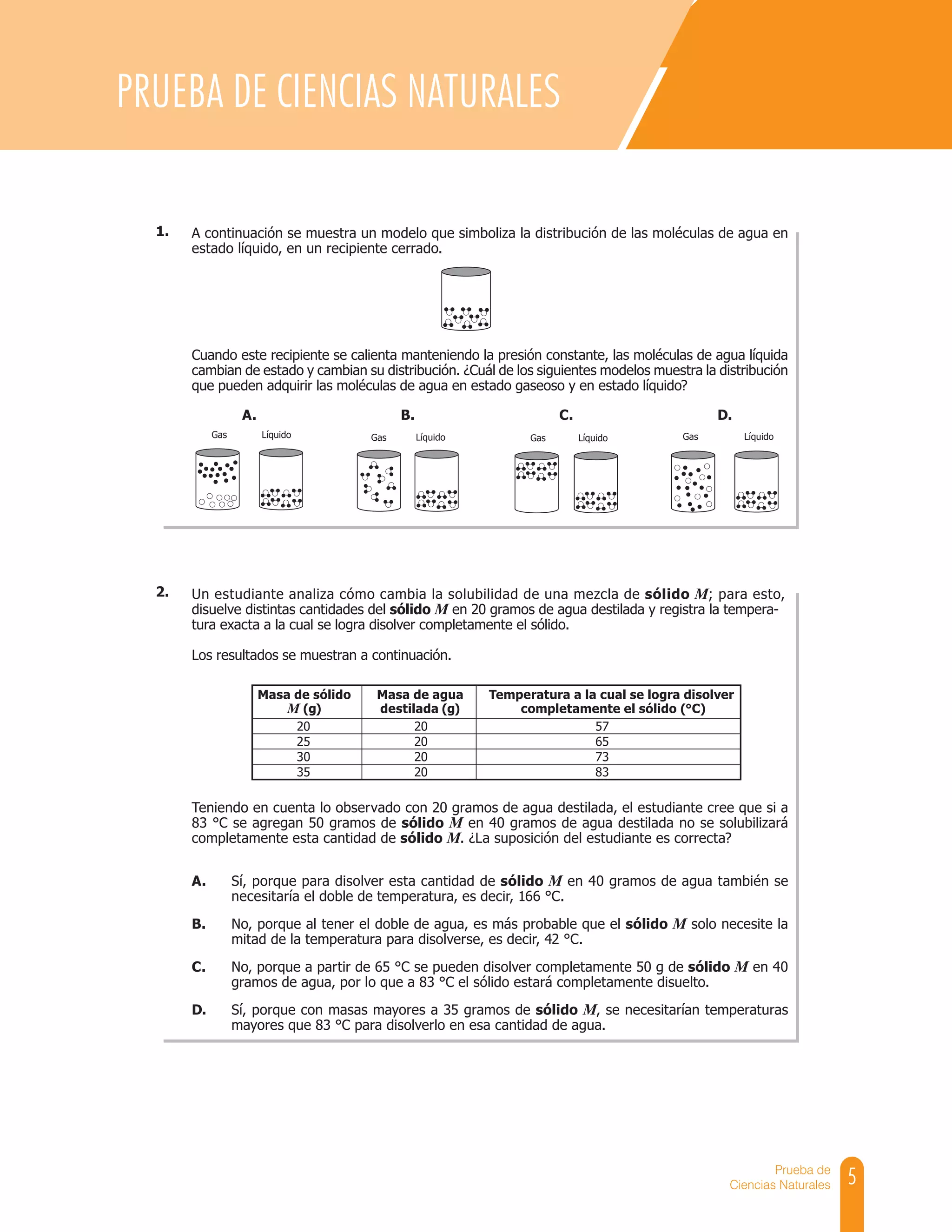Cuadernillo de preguntas saber 11 ciencias naturales | PDF