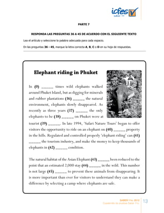 Cuadernillo de pruebas saber 11 | PDF