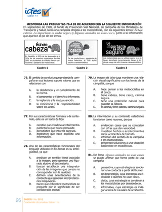 Cuadernillo de pruebas saber 11 | PDF