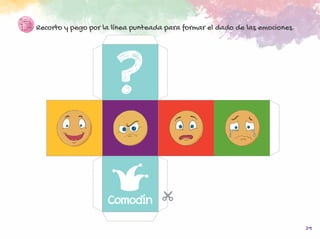 29
Comodín
Recorto y pego por la línea punteada para formar el dado de las emociones.
 
