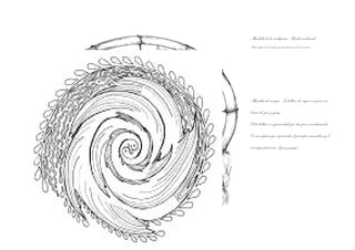 Mándala de los indígenas: Rueda medicinal
Medio mágico de los indios para la protección o para la curación.
Mándala de energía: Torbellino de origen con peces en
forma de yin y yang
El torbellino es representado por dos peces encadenandos.
Es una figura que representa el principio masculino y el
principio femenino (yin y yang)
 