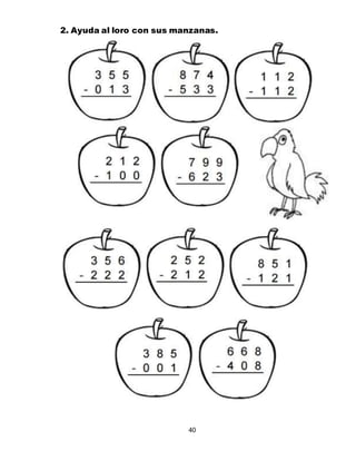 40
2. Ayuda al loro con sus manzanas.
 