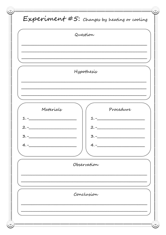 Cuadernillo para experimentos science experiments notebook | DOCX