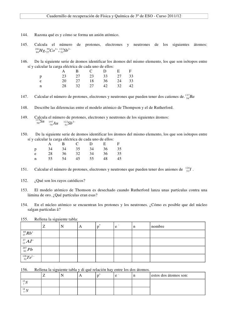 Rellenar tabla numero atomico masico carga 02 fisica y 