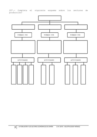 20ª.- Completa         el     siguiente         esquema       sobre      los     sectores    de
producción?




        LA POBLACIÓN Y LOS SECTORES ECONÓMICOS DE ESPAÑA   C.M. SEXTO AGUSTÍN GODOY MÉNDEZ
    7
 