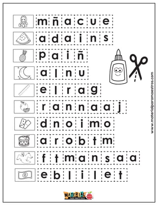 www.materialparamaestros.com
m ñ a c u e
a d a i n s
p a i ñ
a l n u
e l r a g
r a n n a a j
d n o i m o
a r o b t m
f t m a
a n s a
e b l i l e t
 