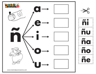 ñ
a
e
i
o
u
ña
ñe
ñi
ño
ñu
www.materialparamaestros.com
 