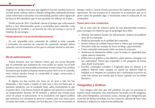 44
original no siempre tiene por qué significar invertir muchas horas en
escribir posts, realizar videos o diseñar infografías; utilizando técnicas
como entrevistas o encuestas a tu comunidad, podrás cubrir alguno de
los huecos del calendario que te han quedado sin rellenar en el plan.
Desde junio de 2015, Facebook calcula el tiempo que cada usuario
dedica a leer determinados posts o contenidos para entender cuán
interesantes le resultan, y en función de esto, los incluye o no en el
timeline de sus amigos.
Presta atención a tu productividad personal
Es casi imposible crear contenido de calidad si estás cansado
o estresado, tus sesiones de creación de contenido siempre deben
coincidir con los momentos en los que tu enfoque mental es más alto.
No te autocensures
Todos tenemos una voz interior crítica que nos acosa diciendo
que el contenido que acabamos de crear podía ser mejor. En el lado
positivo, estas voces nos ayudan a encontrar errores y hacer los cambios
necesarios que ayuden a mejorar nuestros posts. Pero si no se controla,
estas críticas pueden frenar tu creatividad al exigir correcciones y
revisiones constantes.
Si alguna vez has escrito una frase en un post o tuit, las has
eliminado, y has vuelto a repetir el ciclo una y otra vez hasta que te
quedaste satisfecho con el resultado final, sabes exactamente lo que
te quiero decir. Una buena manera de agilizar esta práctica es ponerte
un temporizador durante 20-30 minutos y utilizar este tiempo para
crear sin pausa ni autocensura. Si te encuentras con alguna palabra
que amenaza con estropear tu proceso creativo, pon una marca para
revisarla más tarde y continúa con la redacción. Una vez terminado el
tiempo, vuelve a revisar el texto para hacer los cambios que consideres
oportunos. De esta manera no te atascarás en el momento que no te
guste como ha quedado algo, y terminarás antes la redacción de tus
contenidos.
Pasos para crear contenidos:
No se trata solo de redactar posts de una determinada temática,
para conseguir los objetivos que te propongas hace falta:
•	 	Manejar las mejores fuentes de información, analizar las palabras
clave de tu contenido.
•	 	Redactar pensando en la utilidad del contenido.
•	 	Incluir enlaces de calidad, buscar fotos y videos que convengan.
•	 	Descubre todas las ventajas de tener un blog y ¡aprovéchalas!
•	 	Crear contenido interesante sobre un tema en concreto.
•	 	Aumentar tu reputación online y, por lo tanto, tu capacidad para
captar nuevos contactos.
•	 	Define bien tu público y tus objetivos ¿Qué quieres conseguir con
tus contenidos? Tienes que responder a esta pregunta de forma
clara desde el principio.
•	 	Escribir contenidos variados y originales para no aburrir a tu
público, deberás tener siempre en mente un objetivo final: la
utilidad, si el visitante no considera útil o interesante tu post se irá
nada más entrar, por mucho que lo hayas captado con un titular
llamativo.
Fotografías y Gráficos
Una imagen vale más que mil palabras; así que en ocasiones es
mucho mejor transmitir una información haciendo uso de imágenes,
tales cómo fotografías, caricaturas, comic, memes, gif o infografías que
conecten de forma inmediata con tus contactos, además de hacer más
dinámica y didáctica la información publicada.
 