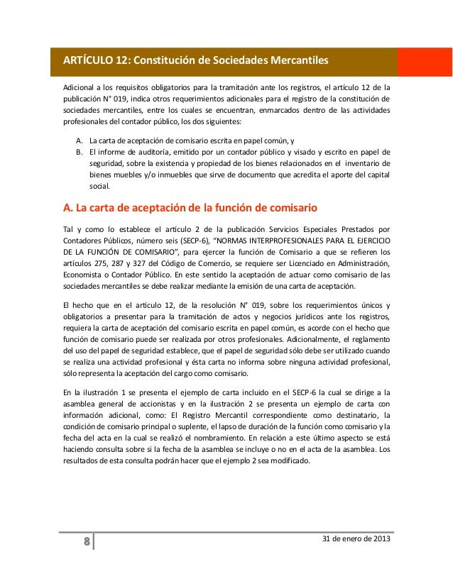 Carta de aceptación de auditoría ejemplo