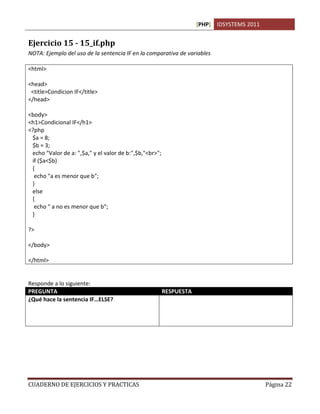 [PHP] IDSYSTEMS 2011


Ejercicio 15 - 15_if.php
NOTA: Ejemplo del uso de la sentencia IF en la comparativa de variables

<...