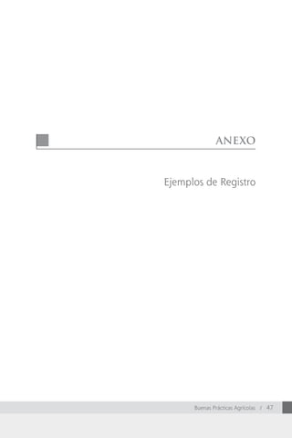 anexo



Ejemplos de Registro




      Buenas Prácticas Agrícolas / 47
 