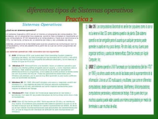 diferentes tipos de Sistemas operativos Practica 2