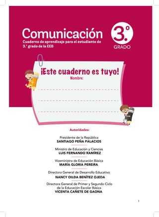 Cuaderno de Aprendizaje de Comunicación para 3° Grado de la EEB | PDF
