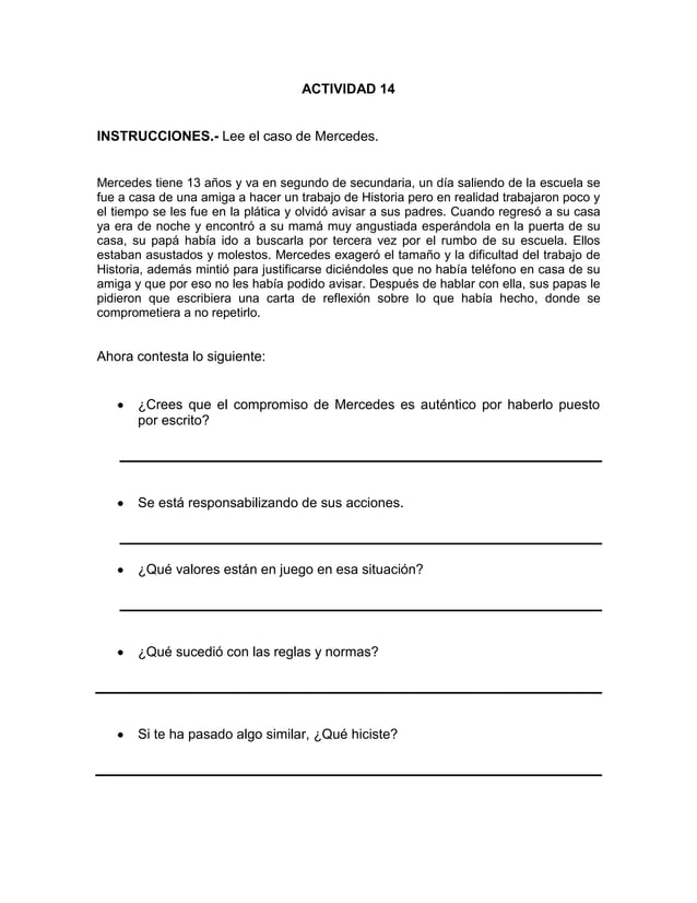 Cuaderno de actividades FORMACION CIVICA Y ETICA SECUNDARIA BLOQUE 1 | DOCX