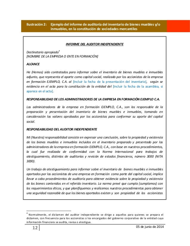 formato de informe de inventario