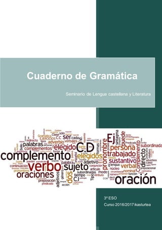 3º ESO
Curso 2016/2017ikasturtea
Cuaderno de Gramática
Seminario de Lengua castellana y Literatura
 