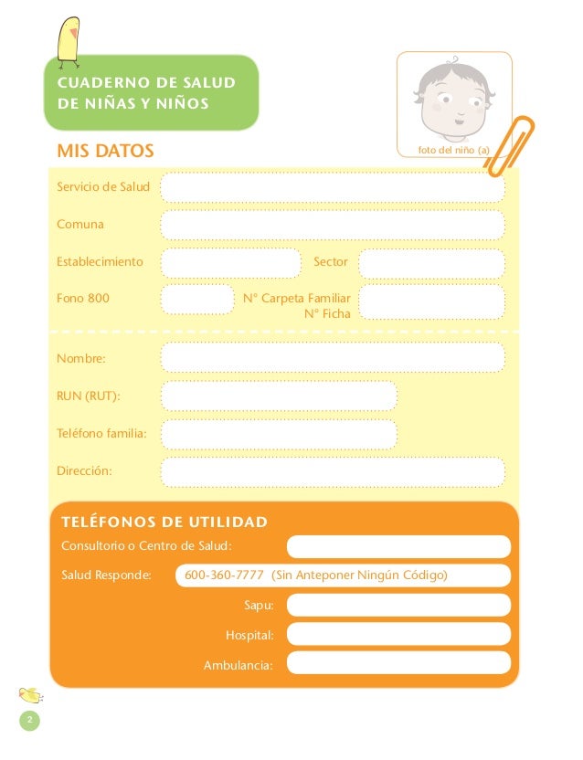 Cuaderno de salud de niñas y niños chile