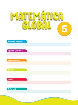 Grado y sección:
Apellidos y nombres:
Dirección:
Teléfono:
Profesor(a):
Institución educativa:
 