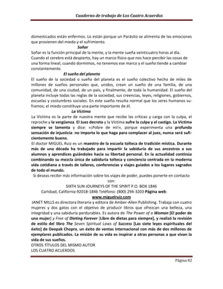 Libro Cuaderno de Trabajo de los Cuatro Acuerdos De Miguel Ruiz - Buscalibre