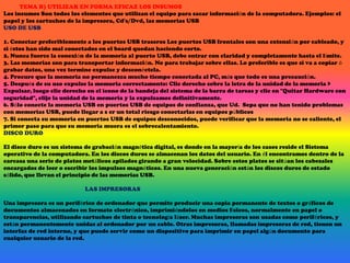 TEMA B) Identificar los recursos que administra el sistema operativo.Administración de recursos Sirven para administrar los recursos de hardware y de redes de un sistema informático, como el CPU, memoria, dispositivos de almacenamiento secundario y periféricos de entrada y de salida. En resumen, el sistema operativo debe llevar la cuenta acerca de quién está usando qué recursos; otorgar recursos a quienes los solicitan (siempre que el solicitante tenga derechos adecuados sobre el recurso); y arbitrar en caso de solicitudes conflictivas.