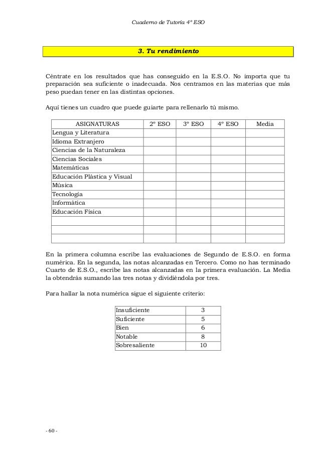 Cuaderno de tutoría 4º eso Cuaderno de tutoría 4º eso
