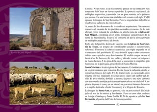 195
CUEVAS DE PROVANCO
Rebaño en la ladera del valle del Botijas
Vista de Cuevas de Provanco
Sobre el río Botijas, desde el páramo a la vega, se derrama el caserío
de Cuevas de Provanco. Se encuentra muy próximo al límite de las
provincias de Valladolid y Burgos, lo que le convierte en un confín de
la comarca y de la provincia. Calles empinadas y estrechas que zig-
zaguean en la ladera trepando hacia el páramo. En la parte superior se
alzan los restos de una torre medieval estratégicamente situada.
Sus vecinos se dedican principalmente a la agricultura y la ganadería
ovina. Campos de cereal en el páramo, remolachas y huertas fami-
liares en la vega y los viñedos en las laderas son los cultivos más
importantes. El cultivo de la vid y la producción del vino cuenta con
gran arraigo entre sus gentes. Las cuevas pueblan la ladera sobre el
caserío y junto a ellas se reúnen en los días de calor para merendar
con un trago de vino. Hace unos años se ha puesto en marcha una
bodega que produce un excelente vino de la tierra. Caminando jun-
to al río Botijas se descubren algunos de los muchos manantiales
que le rinden sus aguas. En el paraje de Las Madres nace el río a
borbotones en un humilde regazo calizo. Es uno de los paisajes más
desconocidos de la geografía segoviana.
La iglesia de la Vera Cruz es de origen románico, reformada en
el siglo XVI y posteriores. El retablo mayor, de estilo clasicista, ha
sido adelantado de su posición original para permitir la visión de
los frescos que decoran el ábside y que podrían datar del siglo XV.
El artesonado y el coro son mudéjares. Las tablas dedicadas a San
Pedro han permitido identiﬁcar a un pintor conocido como maestro
de Cuevas de Provanco, un artista de principios del siglo XVI.
La ﬁesta mayor se celebra el 15 y 16 de agosto en honor de Ntra.
Sra. de la Asunción y San Roque. El Patrocinio de María se fes-
teja el ﬁn de semana más próximo al 8 de noviembre.
Cabecera del valle del Botijas
 